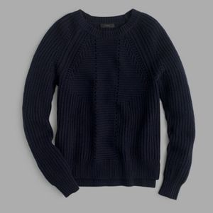 J Crew Wool Blend Pointelle Cable Sweater